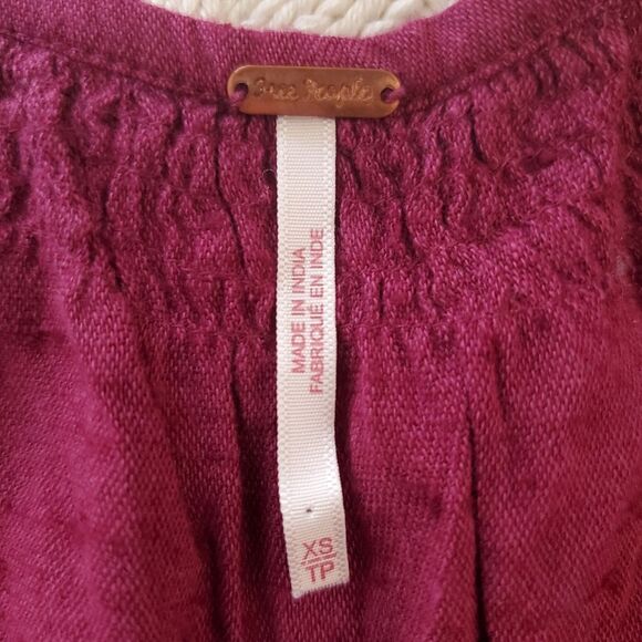 🍂 FREE PEOPLE 🍂 | 'All My Life' Embroidered Minidress - [size XS in Wine] - Picture 14 of 15